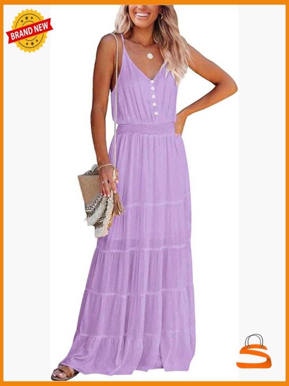 Spaghetti Strap Sleeveless High Waist Maxi Dress